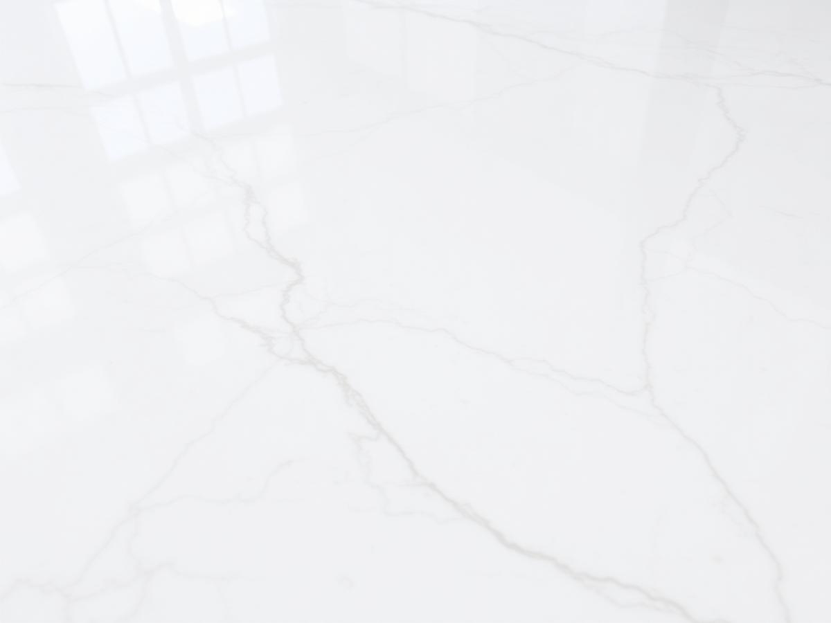 Mirror-polished restored white marble floor